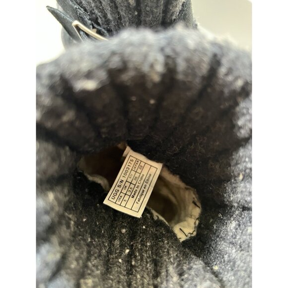 UGG Australia Cambridge Winter Boots Womens Size 5 EUR 36 Black Knit Sheepskin - Picture 10 of 16